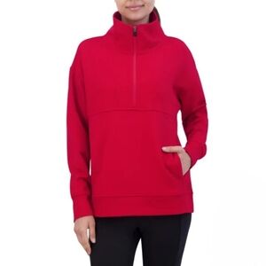 NWT Gaiam Quarter Zip Pullover Sweatshirt Womens XS Red Top